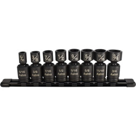 Astro Pneumatic 78340 Nano Pinless Universal Impact Socket Set, 3/8" Drive, SAE