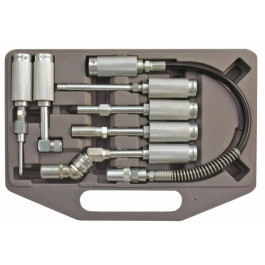 Astro Pneumatic 9430 Grease Fitting Adapter Set, Quick Connect Couplers, 12" Hose Extension, 7 Piece Set