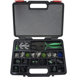 Astro Pneumatic 9478 Weather Pack Crimping Tool and 220-Piece Accessory Set, Ratcheting, Interchangeable Dies