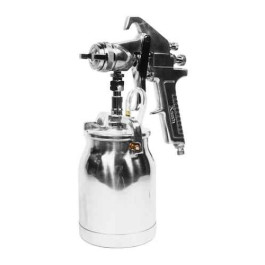 Astro Pneumatic AS8S Spray Gun with Cup, Silver Handle, 1.7 mm Nozzle, Siphon Feed, 1 Quart Dripless Cup