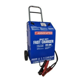 Associated 6009AGM Battery Charger, Steel Wheeled Fleet Charger, 6/12 Volt 70/60/2 Amp Continuous with 265 Amp Crank Assist