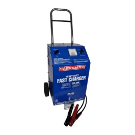 Associated 6012AGM Battery Charger, Steel Wheeled Fleet Charger, 6/12 Volt 70/60 Amp Continuous with 250 Amp Crank Assist