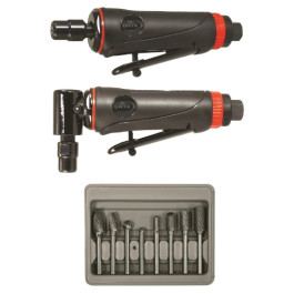 Astro Pneumatic 219 ONYX Die Grinder Kit, 3-Piece, Includes 1/4 Inch, 90&deg; Angle Grinder