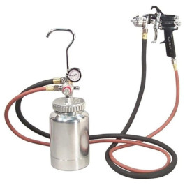 Astro Pneumatic 2PG7S 2 Quart Pressure Pot with Gun and Hose, Black Handle, 1.2 mm Nozzle