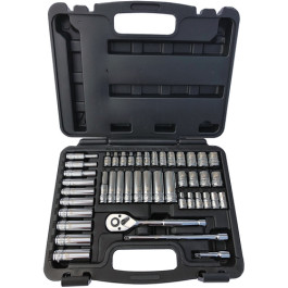 ATD 1200 Pro Socket Set, 1/4" Drive, 6 Point, SAE and Metric, 44 Piece Set