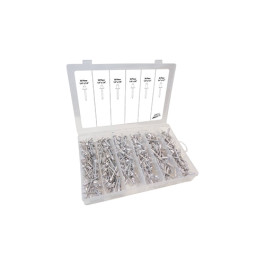 ATD 341 Aluminum Blind Rivet Assortment, 1/4", Dome Head, 300-Piece Set