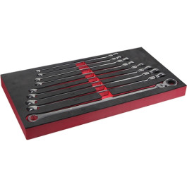 ATD 6509 SAE Ratcheting Flexible Head Extra Long Wrench Set, 5/16" to 3/4",