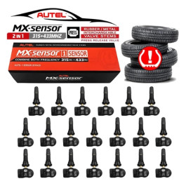 Autel 300010 Bulk TPMS Sensors Set, Universal MX-Sensor 1-Sensor, Pack of 20 with Rubber Press-In Valve