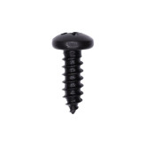 Auveco 10180 #8 x 1/2" Phillips Pan Head Tapping Screw, Black Oxide Finish, 100-Pack