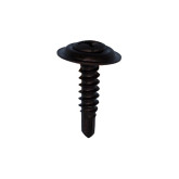 Auveco 11455  #8-18 Diameter x 3/4" Length Phillips Oval Head SEMS Tek Screw with Countersunk Washer, Black Phosphate Finish, 100-Pack