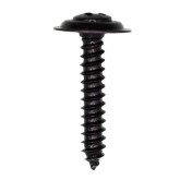 Auveco 11789 Size #8 x 1" Length Phillips Oval Head Sems Tapping Screws with Countersunk Washer, Black Phosphate Finish, 100-Pack