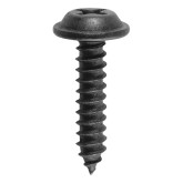 Auveco 12215 #8 x 3/4" Length Phillips Flat Washer Head Tapping Screw, Black E-Coat Finish, 100-Pack