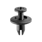 Auveco 14696 Push-Type Retainer, 15mm Head Diameter, 11mm Stem Length, Black Nylon, 25-Pack