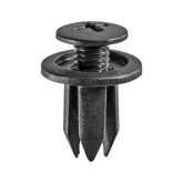 Auveco 14697 Push-Type Retainer, 14mm Head Diameter, 11mm Stem Length, Black Nylon, 25-Pack