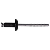 Auveco 19414 Ford Peel-Type Rivet, 3/16" Diameter, 1/32"-1/4" Grip Range, Black, 25-Pack