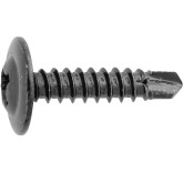 Auveco 24465 Phillips Flat Top Washer Head Tapping Screw, M4.2 x 19mm, Black Steel, 100-Pack