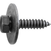 Auveco 24466 6.3mm x 25mm Hex Head Tapping Screw with Loose Washer, Black Steel, 25-Pack