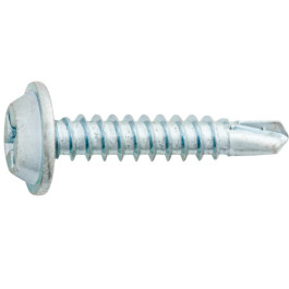 Auveco 24486 #8 x 7/8" Phillips Round Washer Head Teks Tapping Screw, Zinc-Plated, 100-Pack