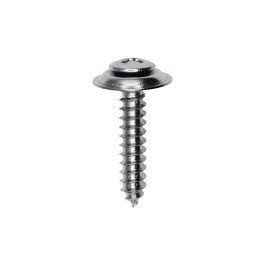 Auveco 3467 Phillips Oval Head Sems Tapping Screws with Countersunk Washer, #10 x 1" with #8 Head, Chrome Finish, 100-Pack