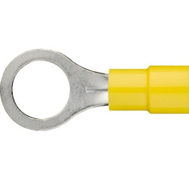 Auveco 5031 Yellow Ring Tongue Terminal, 12-10 Gauge, 5/16"-3/8" Stud Size, 100-Pack
