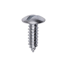 Auveco 9603 #14 x 3/4" Slotted Truss Head License Plate Screw, Zinc-Plated, 100-Pack