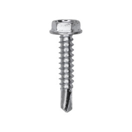 Auveco 9616 #10-16 x 1" Hex Washer Head Self-Drilling Screws, Zinc-Plated, 100-Pack