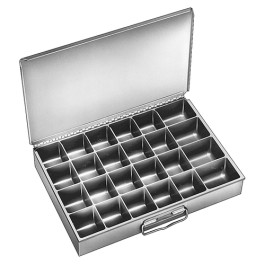Auveco 2-624 24 Compartment Small Empty Metal Drawer, Light Green, 1 Drawer