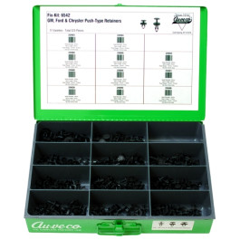 Auveco 6542 GM, Ford, and Chrysler Push-Type Retainer Assortment Kit, 11 Va