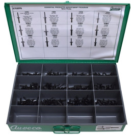 Auveco 6703EPA Nylon Rivet Assortment, 12 Varieties, 240 Pieces