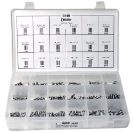 Auveco 6848 Phillips Oval Head Tapping Screw Chrome Quik-Select Kit, 18 Var