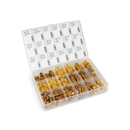 AES Industries 856 Brass Hose Barb and Ferrule Assortment, 108 Piece Set