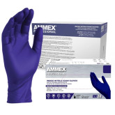 AMMEX AINPF44100-M Indigo Nitrile Disposable Exam Gloves, 3 mil, Latex/Powder Free, Textured, Medium, Case of 1000