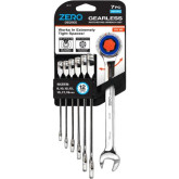 Zero Degree 38141 Ultra-Precise Gearless Ratchet Wrench Set, 7-Pieces, Nickel-Plated High-Carbon Steel, ASME Certified Torque, Durable & Rust-Resistant, Ideal for Tight Spaces, Metric