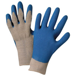 Anchor Brand 6030-L Latex Coated Gloves, Large, Blue and Gray, Cotton Polye