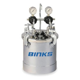 Binks 83C-220 2.7 Gallon Pressure Tank with Two Regulators, No Agitator, Pre-Tan Finish