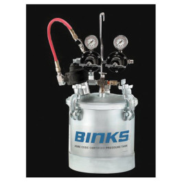 Binks 83C-220 2.7 Gallon Fluid Tank, Dual Regulation, 80 PSI, Zinc-Plated Steel