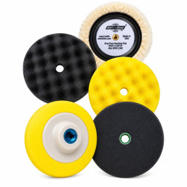 Buff and Shine TP1WR Waffle Ring Buffing Pad Kit, Wool and Foam Pads, 4 Pie