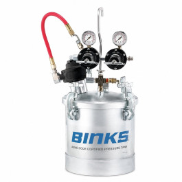 Binks 83C-220 2.7 Gallon Fluid Tank, Dual Regulation, 80 PSI, Zinc-Plated S