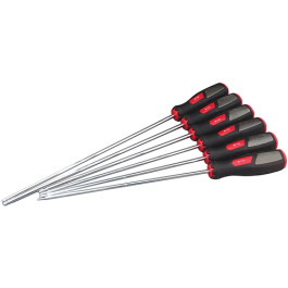 Cal-Van 912 6 Piece Extra-Long Torx Screwdriver Set, T10 to T30, S-2 Steel
