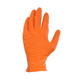 ProWorks Pyramid Grip GL-NT10 Orange XL Powder Free Disposable Nitrile Gloves - Industrial Grade - 9.5 in Length - 6.5 mil Thick (GL-NT107ORFX)