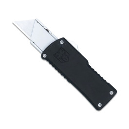 CobraTec CTOTFUTBLK OTF Utility Knife, Black, Replaceable Utility Blade, Du