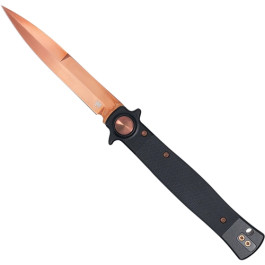 CobraTec CTSTLBLG10BLKRSG Stiletto Button Lock Folder Knife, 4" VG-10 Rose