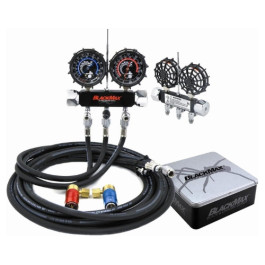 CPS Products MAID8QZ BlackMax Chrome Manifold Gauge Set with Collector’s Tin, 2.5-inch Gauges, 8-Foot Hoses, 1/2" ACME Fittings