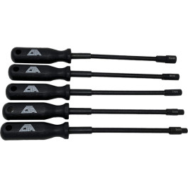 CTA 8608 5-Piece Metric Hex Driver Set, Flexible Shaft, 6-Point Hex Drivers, Sizes 4mm to 8mm