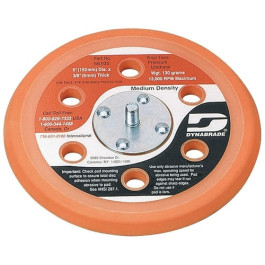 Dynabrade 56105 6" Vacuum Disc Pad, Vinyl Face, Medium Density, 5/16"-24 Male Thread