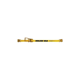 Doleco 23400227 2" x 27' Ratchet Strap, Flat Hooks, 3,333 Pound WLL, Polyes