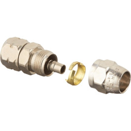 DeVilbiss DV240034 Hose Connector, 3/8 Inch NPS Female, 3-Piece Reusable, For H-1957 And H-1975-1 Hose