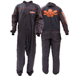 DeVilbiss DV803532 Premium Coverall, Large, Black With Orange Piping, Antistatic Silicone Free