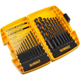 DeWalt 1167 Black Oxide Drill Bit Set, 17-Piece, 1/16" to 1/2", 135 Degree