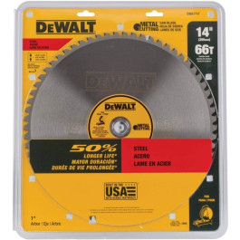 DeWalt A7747 14 inch 66T Heavy Gauge Ferrous Metal Cutting Saw Blade, 1 inch Arbor, Stiff Plate, 0.091 inch Kerf